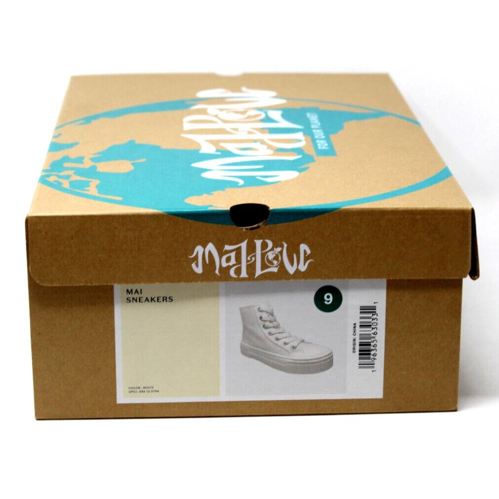 Mad Love Women's High Top Sneakers - White - Platform Sole - Size 9 - Picture 6 of 13